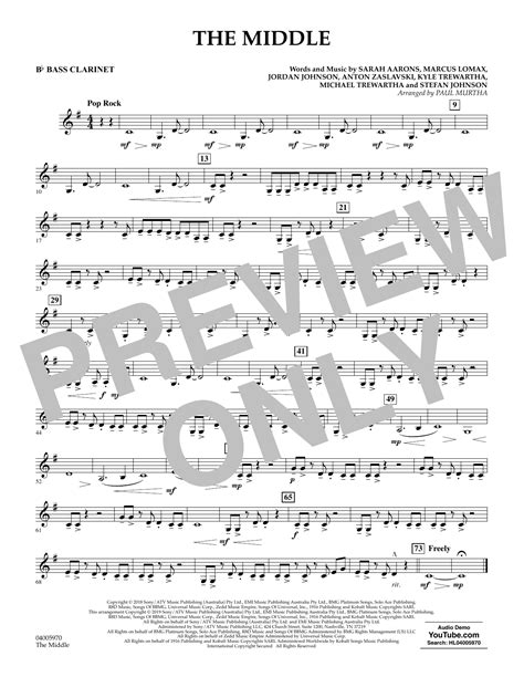 The Middle Arr Paul Murtha Bb Bass Clarinet Sheet Music Zedd