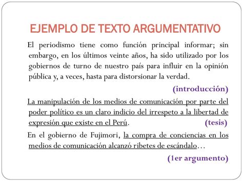 Estructura Texto Argumentativo Ejemplo Corto Texto Argumentativo