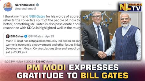 Pm Modi Thanks Bill Gates For His Appreciation Of Mann Ki Baat Youtube