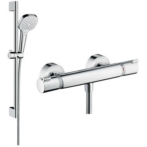 Hansgrohe System 1 Croma Select E Chrome Thermostatic Bath And Shower