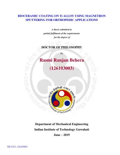 Bio Ceramic Coating On Ti Alloy Using Magnetron Sputtering For