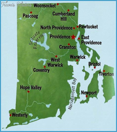 Map of Rhode Island - TravelsFinders.Com