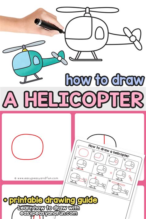 How to Draw a Helicopter – Step by Step Drawing Tutorial - Easy Peasy and Fun