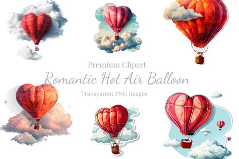 Hot Air Balloon Valentine S Day Clipart Graphic By Dream Floral Studio Creative Fabrica