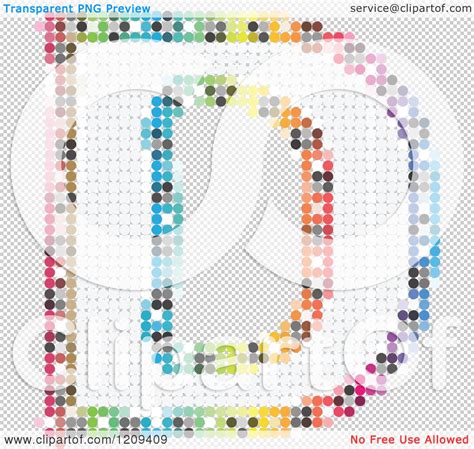 Clipart Of A Colorful Pixelated Capital Letter D Royalty Free Vector