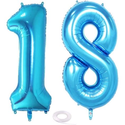 Ballon Gonflable Géant À L Hélium Numéro 18 Pour 18 Ans Bleu