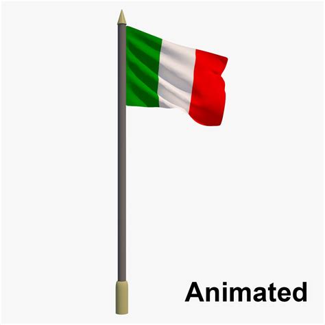 Italian Flag Italy Animated 3d Model 9 Max Fbx Obj Free3d