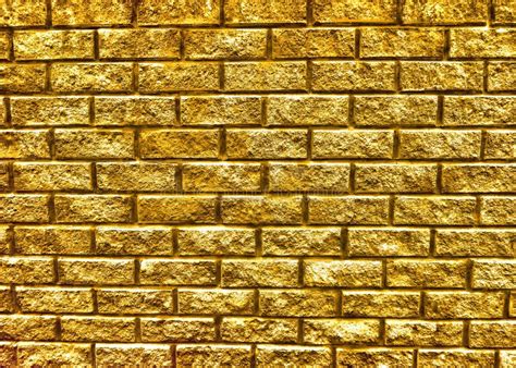 Golden Brick Wall Texture Background Stock Image Image Of Card