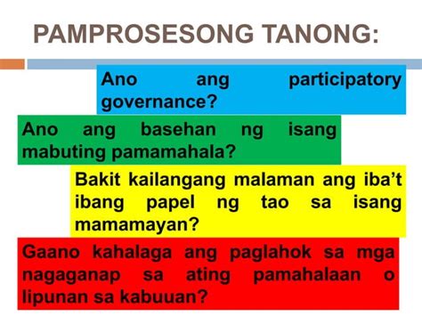 papel ng mamamayan sa pagkakaroon ng mabuting pamamahala pptx