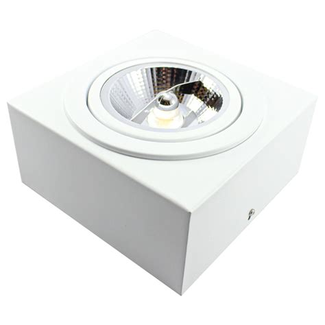 Spot Plafon Sobrepor Box Quadrado Ar Direcion Vel Branco Led W