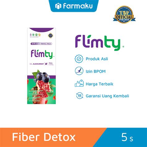 Flimty Fiber Detox Blackcurrant Box 5 Sachet Farmaku