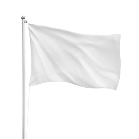 Plantilla De Bandera Blanca En Blanco Aislada Sobre Un Fondo Blanco