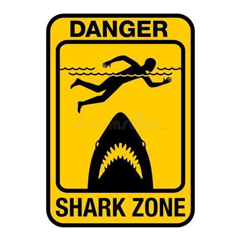 Danger Shark Zone Sign As Popular Horror Poster Stock Vector