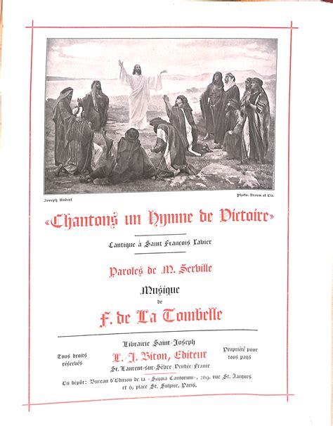 Chantons Un Hymne De Victoire Cantique Saint Fran Ois Xavier La