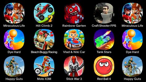 Hill Climb Red Ball 4 Rainbow Garten Beach Buggy Racing Craft Shooter