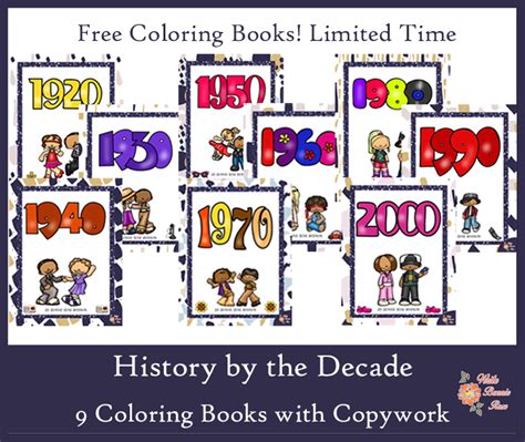 Limited Time Freebie History By The Decade Workbooks Thrifty