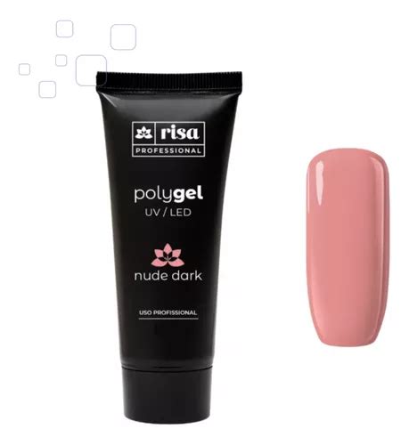 Risa Polygel Hipoalergênico Uv led Nude Dark 30ml Frete grátis