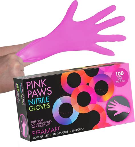 Amazon FRAMAR Pink Gloves Disposable Latex Free Pink Nitrile