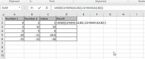 C Mo Comprobar Si El Valor Est Entre Los Dos N Meros En Excel Madame