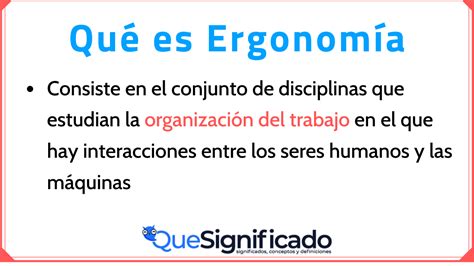 Ergonomia Definicion