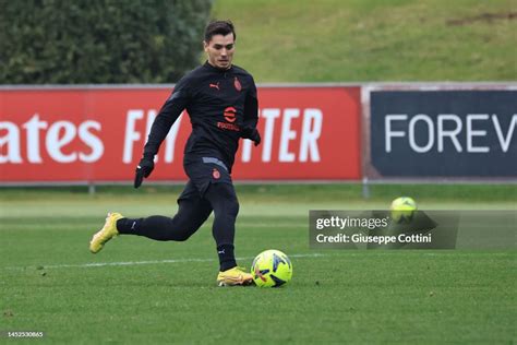 Brahim Diaz of AC Milan in action during an AC Milan training session ...