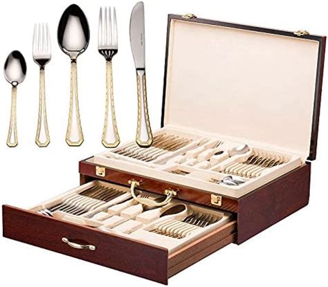 Amazon 18 10 Flatware Service For 12 75 Piece Stainless Steel Set