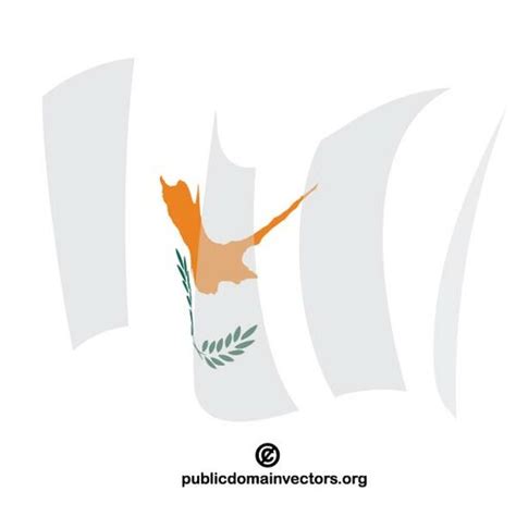 National Waving Flag Of Cyprus Public Domain Vectors