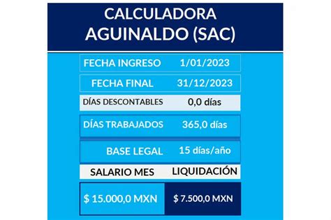 Calculadora de Aguinaldo México 2024 Excel Para Todos