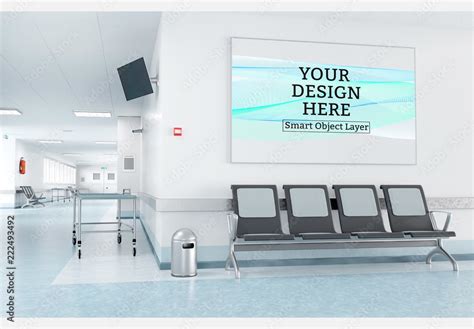 Framed Print in Hospital Waiting Room Mockup Stock Template | Adobe Stock