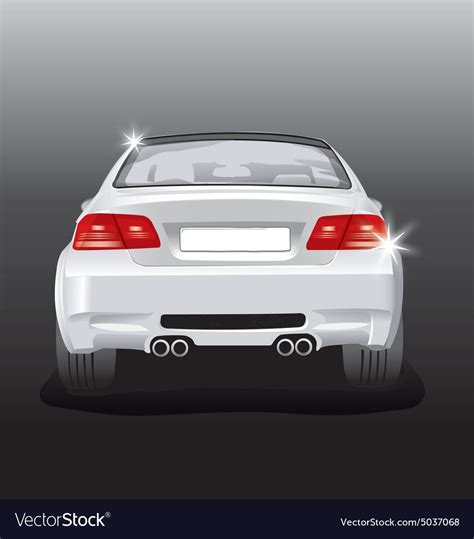 Silver sport car - back view Royalty Free Vector Image