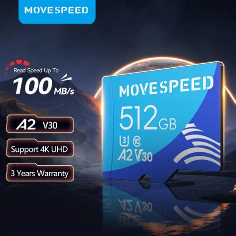 MOVESPEED U3 Karta Micro SD 512GB 100 MB S Szybka Karta Pami Ci Flash