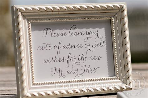 Advice And Well Wishes Table Sign Wedding Reception By Marrygrams