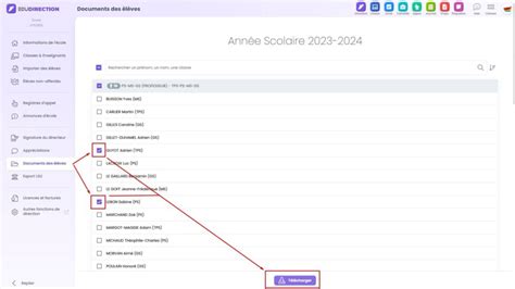 Edudirection G Rer Les Documents Des L Ves Manuel D Utilisation