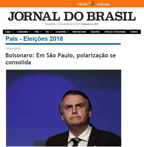 Jornal Do Brasil Divulga Pesquisa Realizada No Estado De S O Paulo