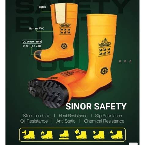 Jual Sepatu Boot Rubber Safety LEGION STEELION Karet Ujung Besi Steel