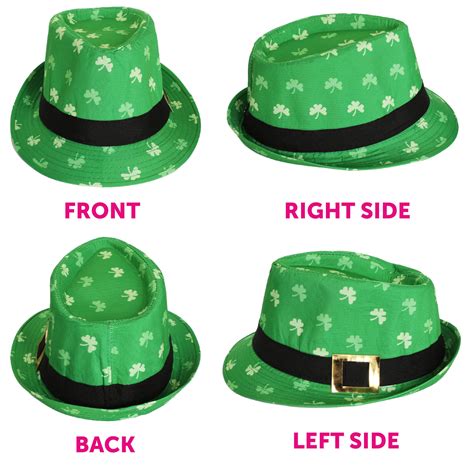 Irish Trilby Hat Shamrock Pattern St Patricks Day Fancy Dress Ireland