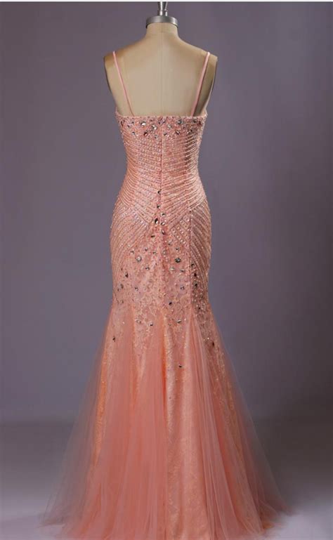 Beaded Embellished Sweetheart Spaghetti Strap Floor Length Tulle