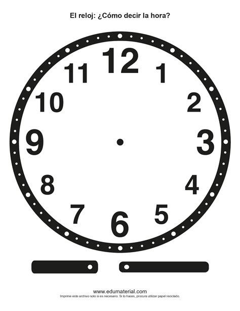 Reloj Para Aprender A Decir La Hora EduMaterial