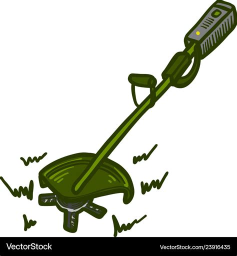 Trimmer Grass Cutter Icon Hand Drawn Style Vector Image