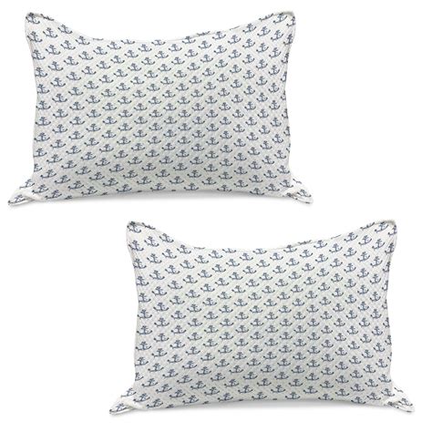 Anchor Knitted Quilt Pillowcover Set Of Hand Drawn Style Anchors