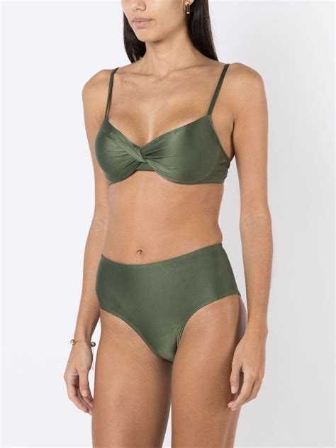 Lygia Nanny Veronica Twisted Bikini Set Green Farfetch Uk