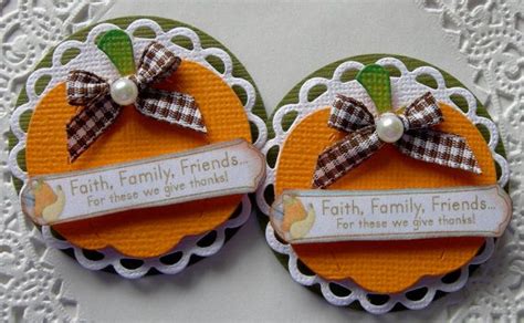 Fall Pumpkin Embellishments Set Of 2 Give Thanks Etsy Fall Pumpkins