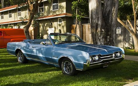 1967 Oldsmobile Cutlass Supreme Convertible With Top Down Bimini Blue Pol General Motors