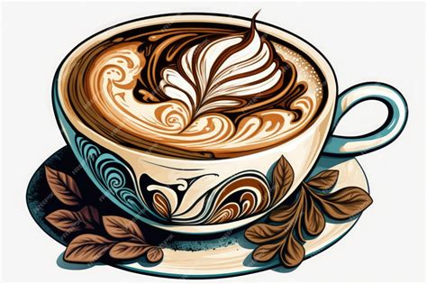 Premium AI Image | Coffee in a white background Latte Art