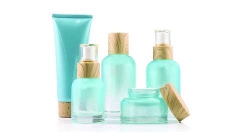 Customized Skin Care Cream Cosmetic Sets Gradient Blue Color Face Toner Serum Glass Bottles And