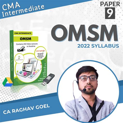 OMSM CMA Inter Paper 9 New Syllabus By CA Raghav Goel