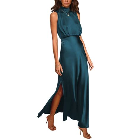 IDALL Summer Dresses Maxi Dresses Women Summer Long Formal Satin Dress