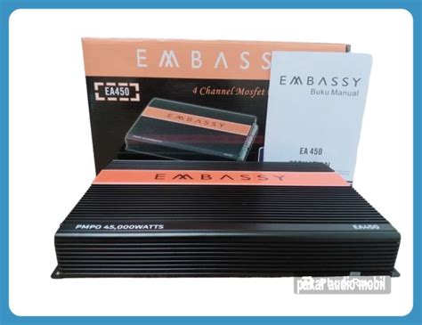 Jual Power Amplifier 4 Channel Embassy Ea450 Bass Booster Power 4