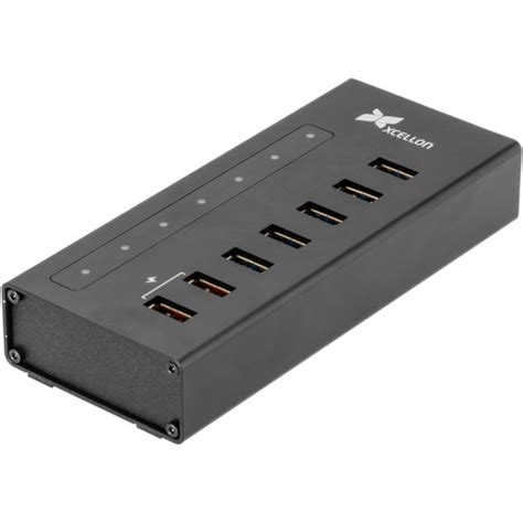 Xcellon 7 Port Powered Usb 30 Slim Aluminum Hub With 2 Dual Datacharging Ports Ckb Depot