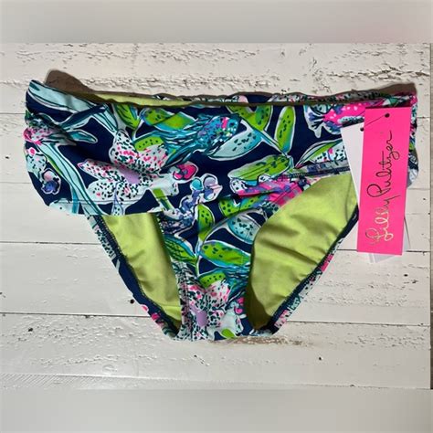 Lilly Pulitzer Swim Lilly Pulitzer Lagoon Sarong Hipster Bikini Sway This Way Swim Size Nwt
